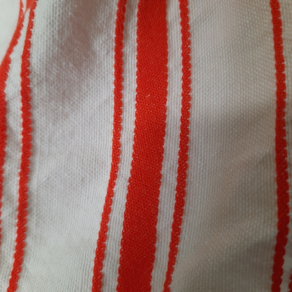 Cabi Brunch Tank Top Sleeveless Cotton Linen Cream Orange Stripe Womens Size S - Picture 5 of 13